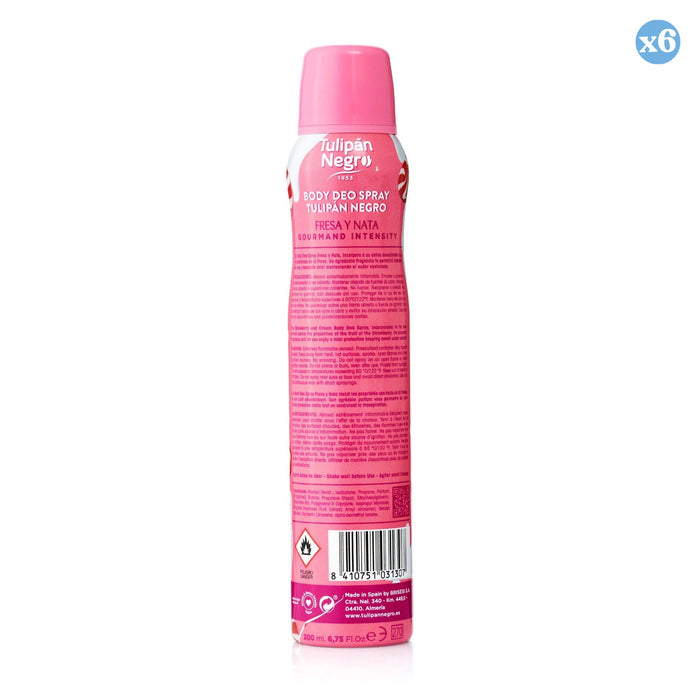 Pack 6x - Spray déodorant à la fraise et à la crème - Tulipan Negro - 3