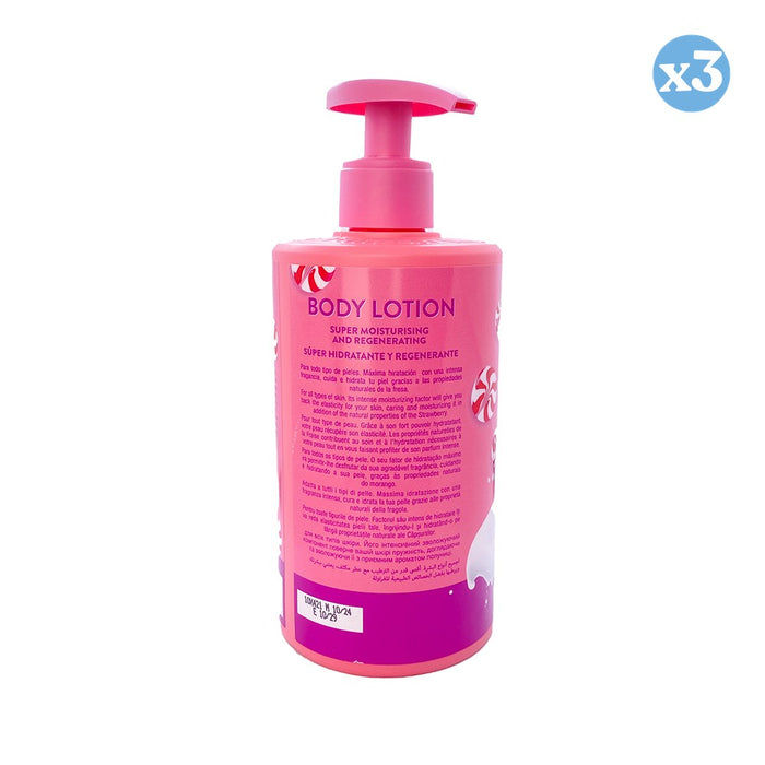 Pack 3x - Lotion pour le corps fraise et crème Kiss - Tulipan Negro - 3