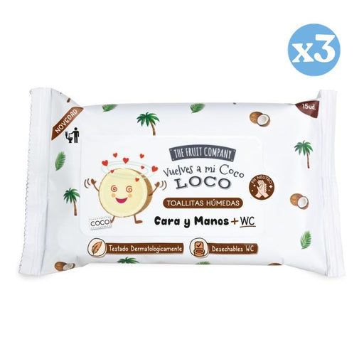 Lot de 3 - Lingettes hydroalcooliques à la noix de coco - The Fruit Company - 1
