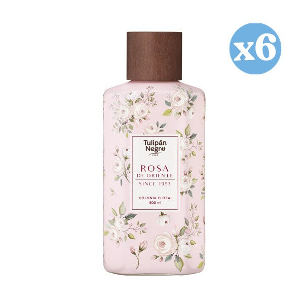 Pack de 6 - Eau de Cologne Florale Cristal Rose d'Orient : 500 ML - Tulipan Negro - 1