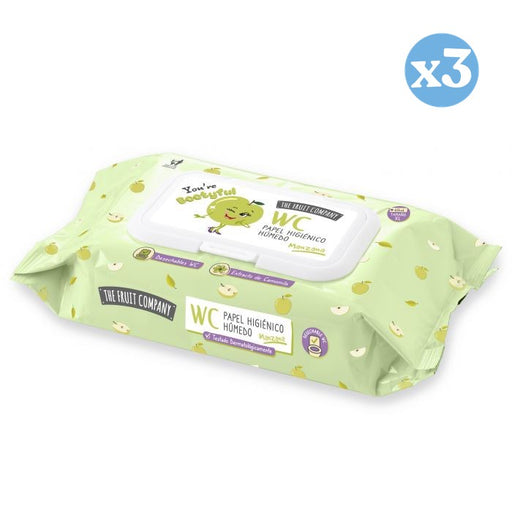 Pack 3x - Lingette Humide Toilette Pomme - The Fruit Company - 1