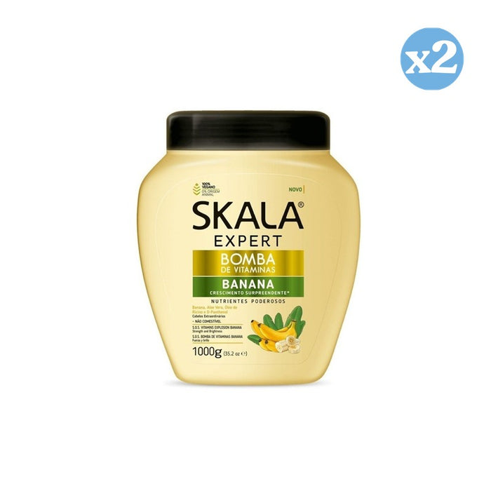 Pack 2x - Crème Revitalisante Vitamine Bomb Banana 1000Ml - Skala - 1