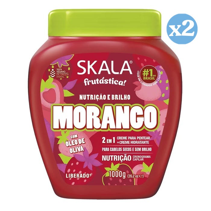 Pack 2x - CRÈME CONDITIONNANTE AUX FRAISES 1000ML - Skala - 1