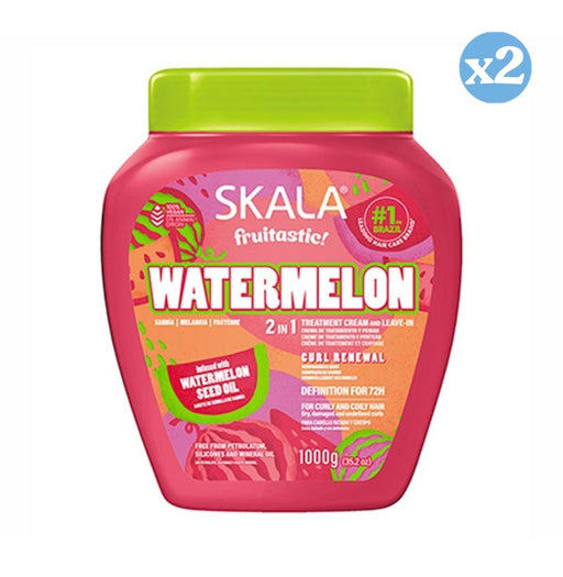 Pack 2x - CRÈME CONDITIONNANTE À LA PASTÈQUE FRUITÉE 1000ML 2EN1 - Skala - 1