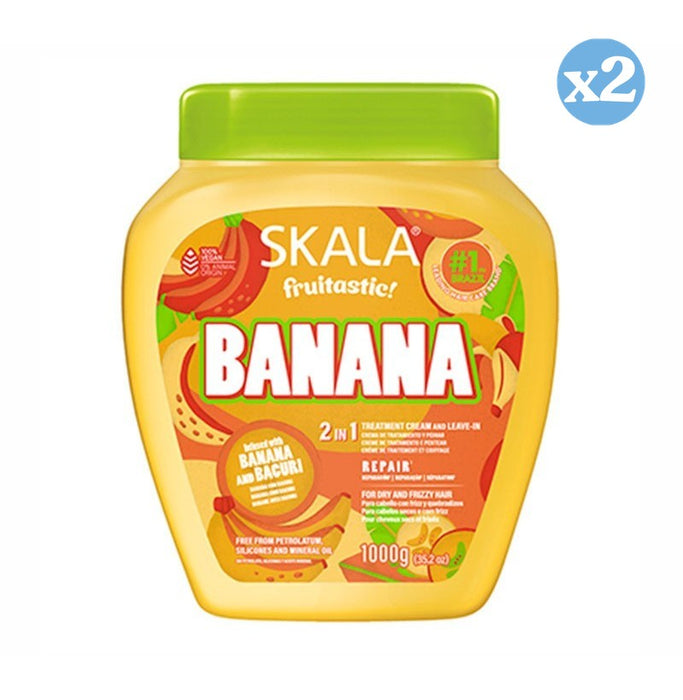 Pack 2x - CRÈME CONDITIONNANTE BANANE FRUITÉE 1000ML 2EN1 - Skala - 1