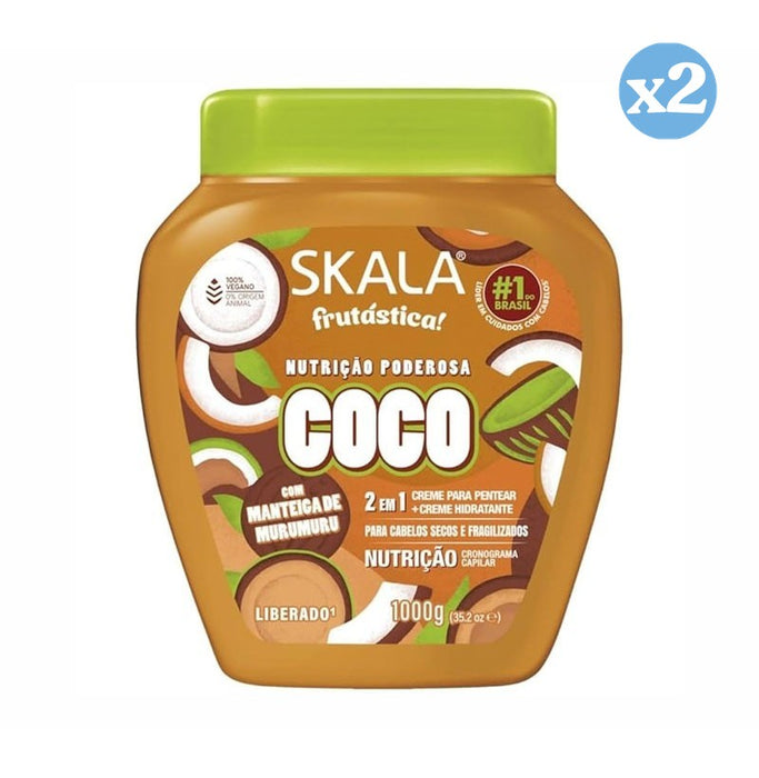 Pack 2x - CRÈME CONDITIONNANTE COCO FRUITASTIQUE 1000ML 2EN1 - Skala - 1