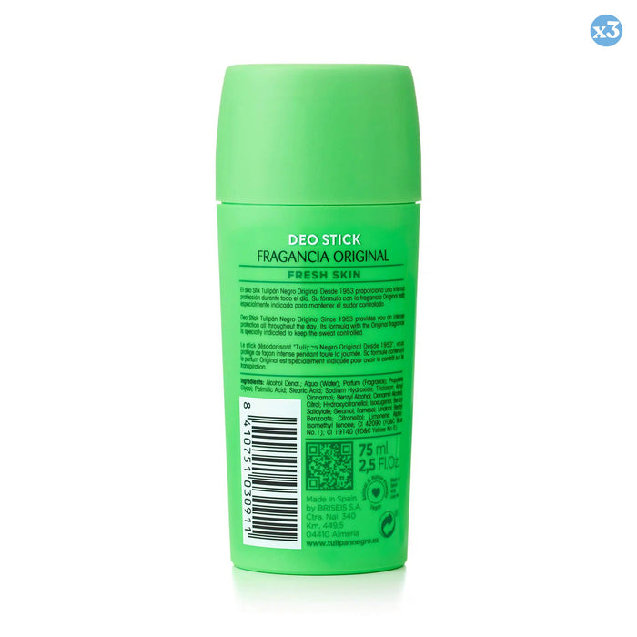Pack 3x - TULIPAN NEGRO ORIGINAL bâton de déodorant 75 ml - Tulipan Negro - 2