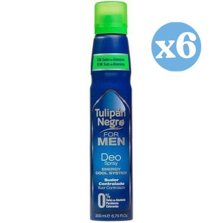 Paquet de 6 - Vaporisateur de déodorant TULIPAN NEGRO FOR MEN 200 ml - Tulipan Negro - 1