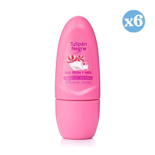 Pack 6x - Déodorant Roll-on Fraise et Crème 50 ml - Tulipan Negro - 1
