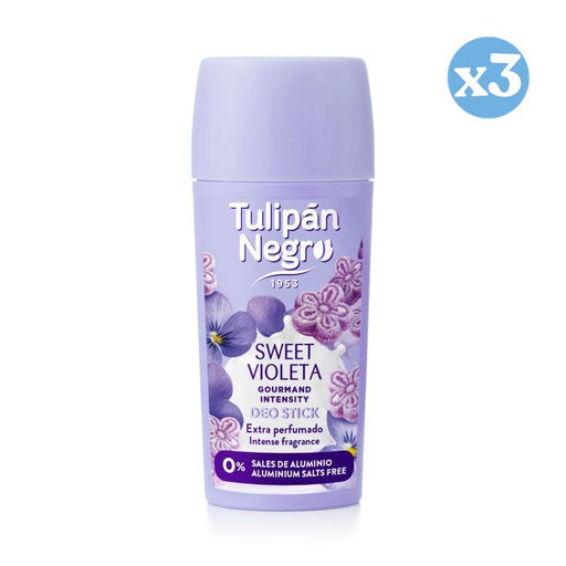 Pack 3x - Déodorant Stick Gourmand Violet 60 ml - Tulipan Negro - 1
