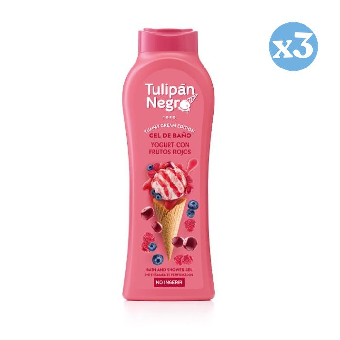 Pack 3x - Gel Yaourt aux Fruits Rouges 650 ml - Tulipan Negro - 1