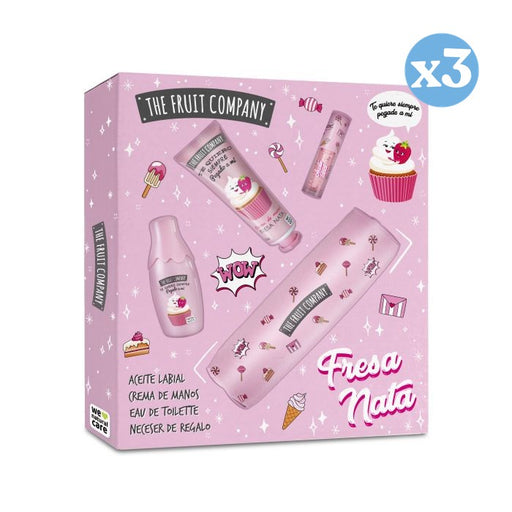 Lot de 3 - Coffret Cadeau Eau de Cologne Fraise et Crème 20 ml - The Fruit Company - 1