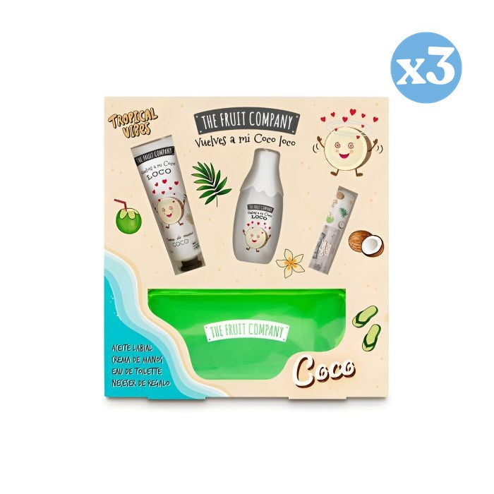 Pack 3x - Ensemble Summer Coco Eau de Toilette + Crème pour les mains + Huile pour les lèvres + Nécessaire 100 ml - The Fruit Company - 1