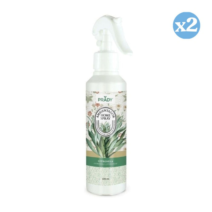 Pack 2x - VAPORISATEUR D'AMBIANCE CITRONELLE 220 ML - Prady - 1