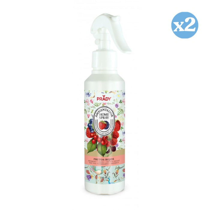 Pack 2x - SPRAY D'AMBIANCE AUX FRUITS ROUGES 220ML - Prady - 1