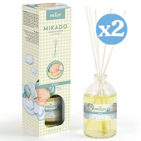 Lot 2x - MIKADO PARFUM D'AMBIANCE BÉBÉ 100ML - Prady - 1