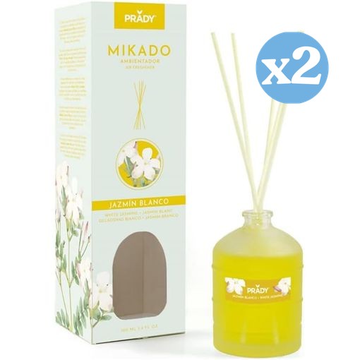 Pack 2x - MIKADO JASMIN BLANC 100 ML - Prady - 1