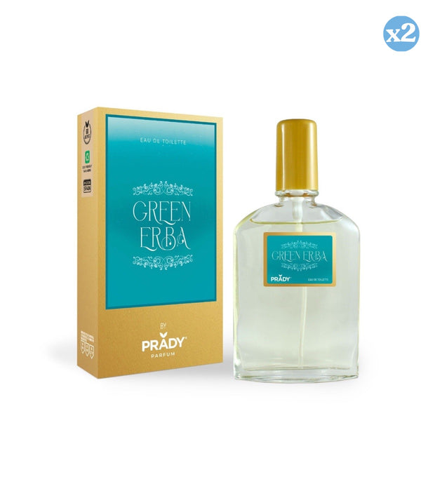 Pack 2x - Eau de Toilette "Green Erba" - Unisexe - 85 ml - Prady - Prady - 1
