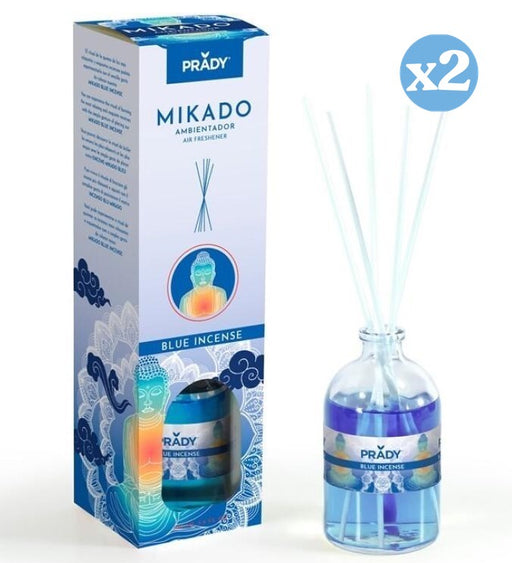 Pack 2x - MIKADO PARFUM D'AMBIANCE ENCENS BLEU 100ML - Prady - 1