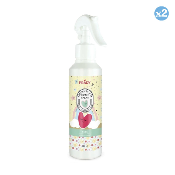 Lot de 2 - PARFUM D'AMBIANCE SPRAY MAISON BÉBÉ 220ML - Prady - 1