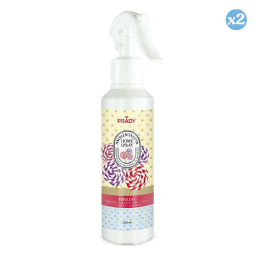 Pack 2x - DÉSODORISANT SPRAY D'AMBIANCE SUCETTE 220ML - Prady - 1