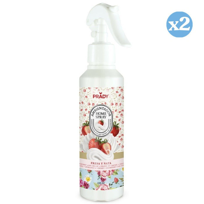Pack 2x - DÉSODORISANT HOME SPRAY FRAISE ET CRÈME 220ML - Prady - 1