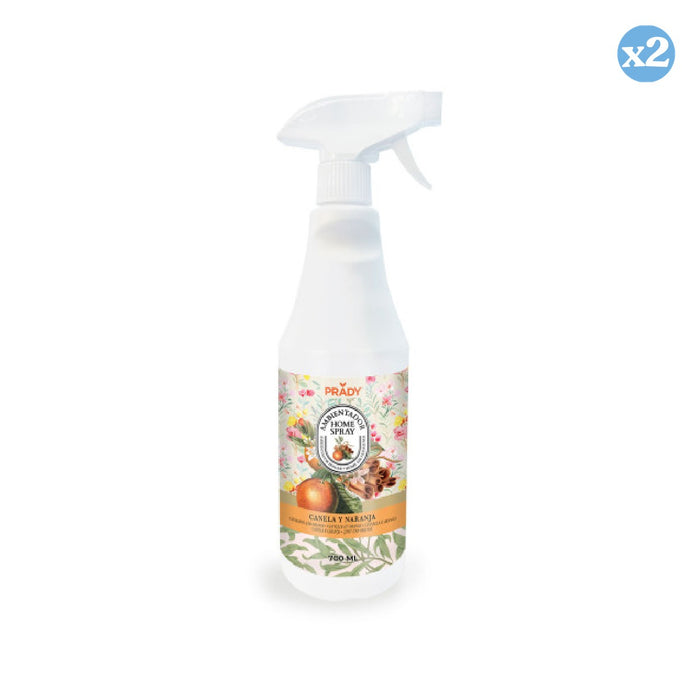 Pack 2x - DIFFUSEUR SPRAY D'AMBIANCE CANNELLE ET ORANGE 700 ML - Prady - 1