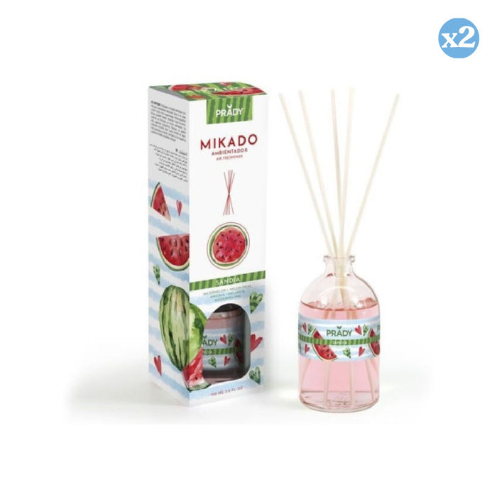 Lot de 2 - MIKADO PARFUM D'AMBIANCE PASTÈQUE 100ML - Prady - 1