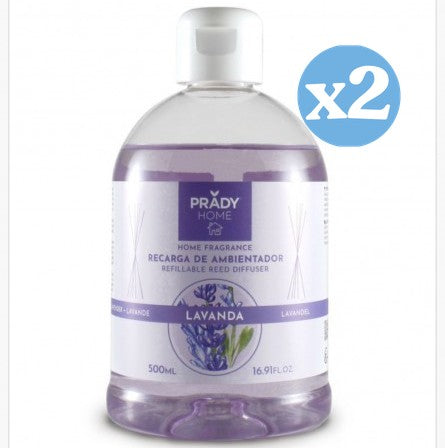 Pack 2x - Recharge Diffuseur Mikado Lavande - 500ml - Prady - Prady - 1