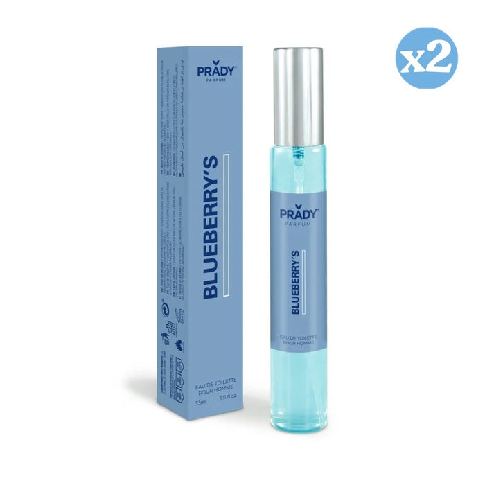 Pack 2x - EAU DE TOILETTE 33ML BLUEBERRY'S HOMME - Prady - 1