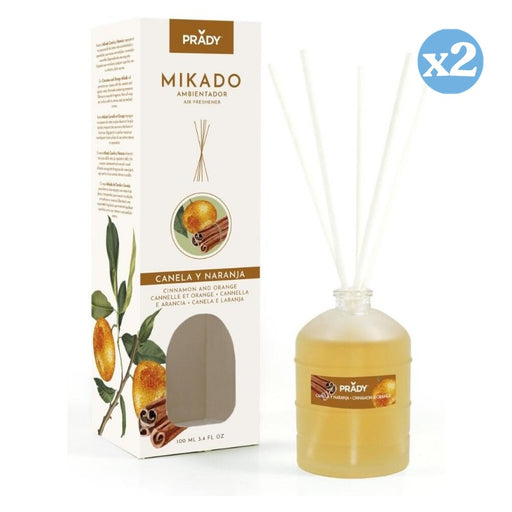 Pack 2x - MIKADO CANNELLE ET ORANGE 100 ML - Prady - 1
