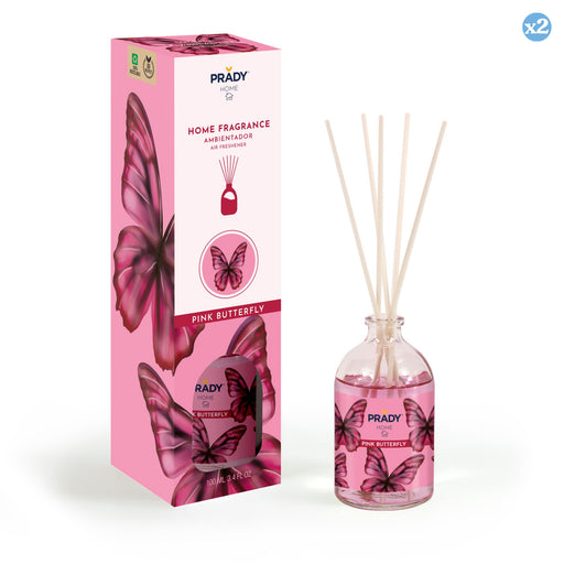 Pack 2x - Diffuseur d'ambiance MIKADO PINK BUTTERFLY 100ML - Prady - 1