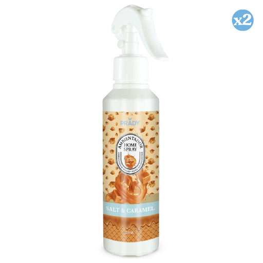 Pack 2x - DÉSODORISANT SPRAY D'AMBIANCE SEL & CARAMEL 220 ML - Prady - 1