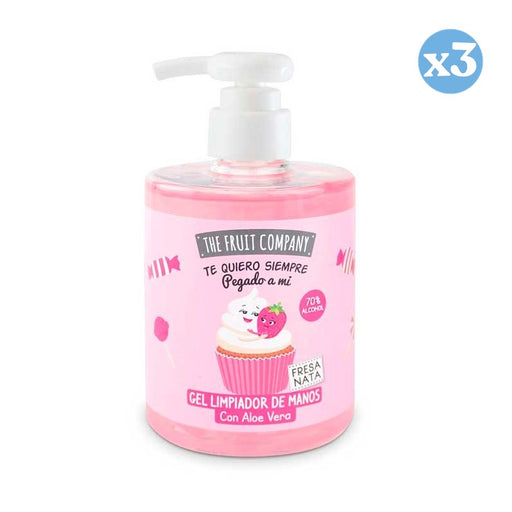 Pack 3x - Gel Nettoyant pour les Mains - Fraise et Crème - 500ml - The Fruit Company - 1