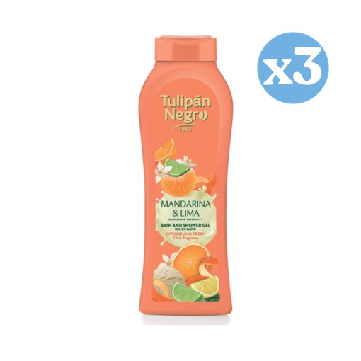 Pack 3x - Gel douche Tulipe Noire Mandarine & Lime 650 ml - Tulipan Negro - 1