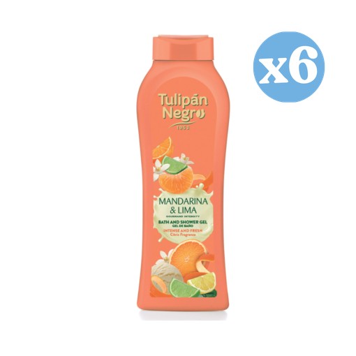 Pack 6x - Gel de Ducha Tulipe Noir Mandarine & Lime 650 ml - Tulipan Negro - 1