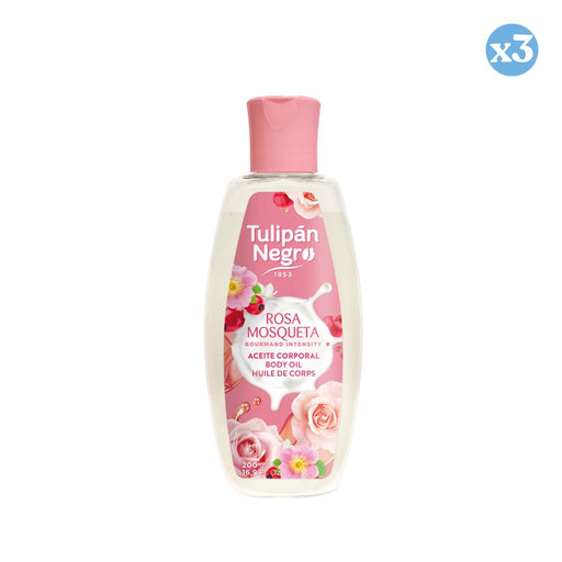 Pack 3x - Huile Corporelle Tulipe Noire Rose Musquée 200 ml - Tulipan Negro - 1
