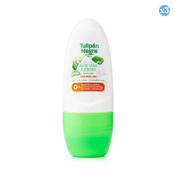 Lot de 3 - DÉO ROLL ON TULIPE NOIRE ALOÉ VERA ET JOJOBA 50 ML. - Tulipan Negro - 1