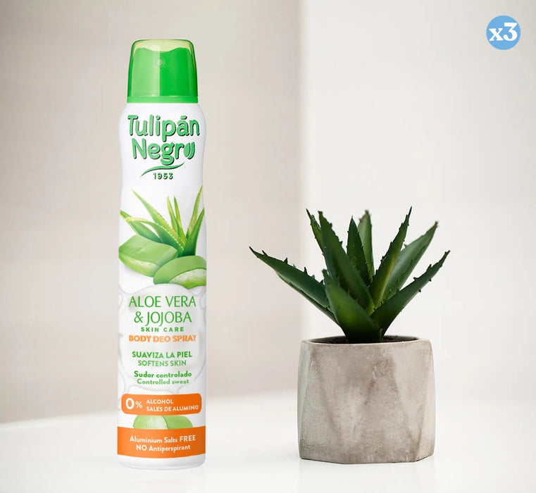 Pack 3x - SPRAY DEO ALOE ET JOJOBA 200 ml. - Tulipan Negro - 3