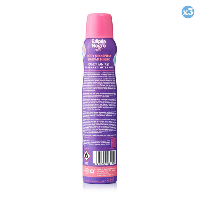 Pack 3x - VAPORISATEUR CORPOREL DEO TN CANDY FANTASY 200 ML - Tulipan Negro - 2