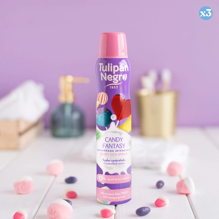 Pack 3x - VAPORISATEUR CORPOREL DEO TN CANDY FANTASY 200 ML - Tulipan Negro - 3