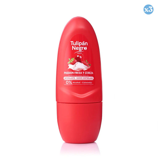 Pack 3x - Déodorant Roll-on Fraise & Cerise 50ml Tulipán Negro - Tulipan Negro - 1