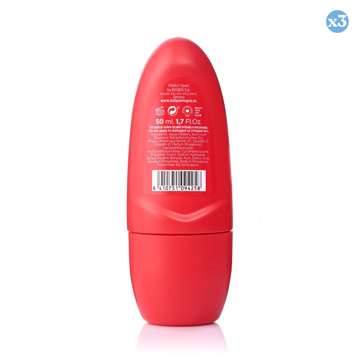 Pack 3x - Déodorant Roll-on Fraise & Cerise 50ml Tulipán Negro - Tulipan Negro - 2