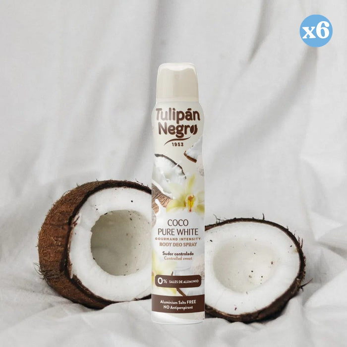 Pack 6x - VAPORISATEUR DE CORPS DEO TN COCO PURE WHITE200 ML - Tulipan Negro - 2