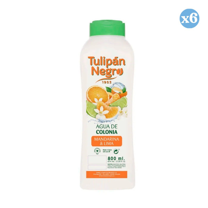 Pack 6x - EAU DE COLOGNE TN MANDARINE ET CITRON VERT 800 ML - Tulipan Negro - 1