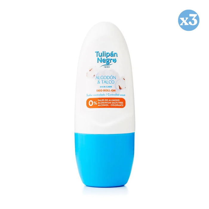 Pack 3x - Déodorant Roll On Coton et Talc 50ml - Tulipan Negro - 1