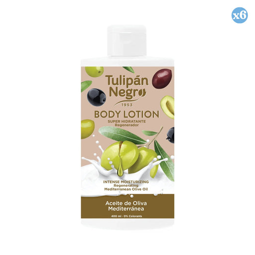 Pack 6x - LAIT POUR LE CORPS ARGILE NOIRE HUILE D'OLIVE 400 ML - Tulipan Negro - 1