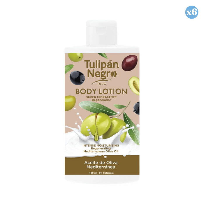 Pack 6x - LAIT POUR LE CORPS ARGILE NOIRE HUILE D'OLIVE 400 ML - Tulipan Negro - 1