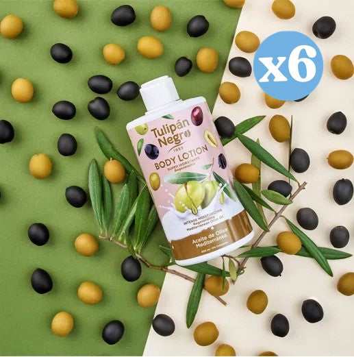 Pack 6x - LAIT POUR LE CORPS ARGILE NOIRE HUILE D'OLIVE 400 ML - Tulipan Negro - 2