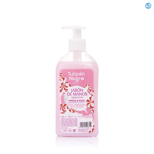 Pack 3x - Savon pour les mains Fraise et Crème 500 ml Tulipán Negro - Tulipan Negro - 1